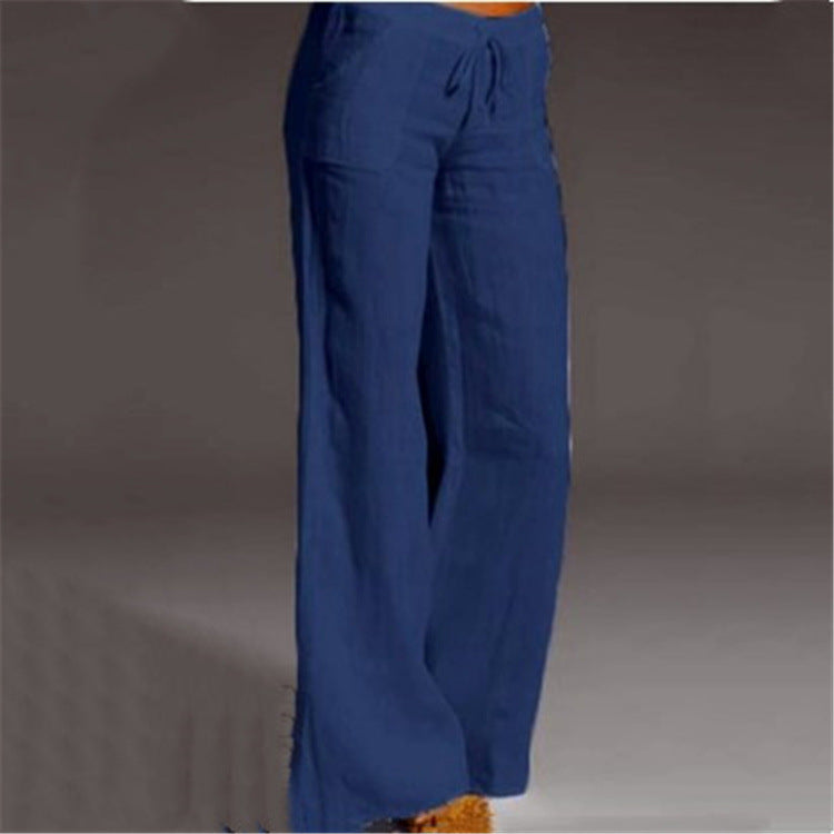 Women's Linen Blend Loose Summer Trousers