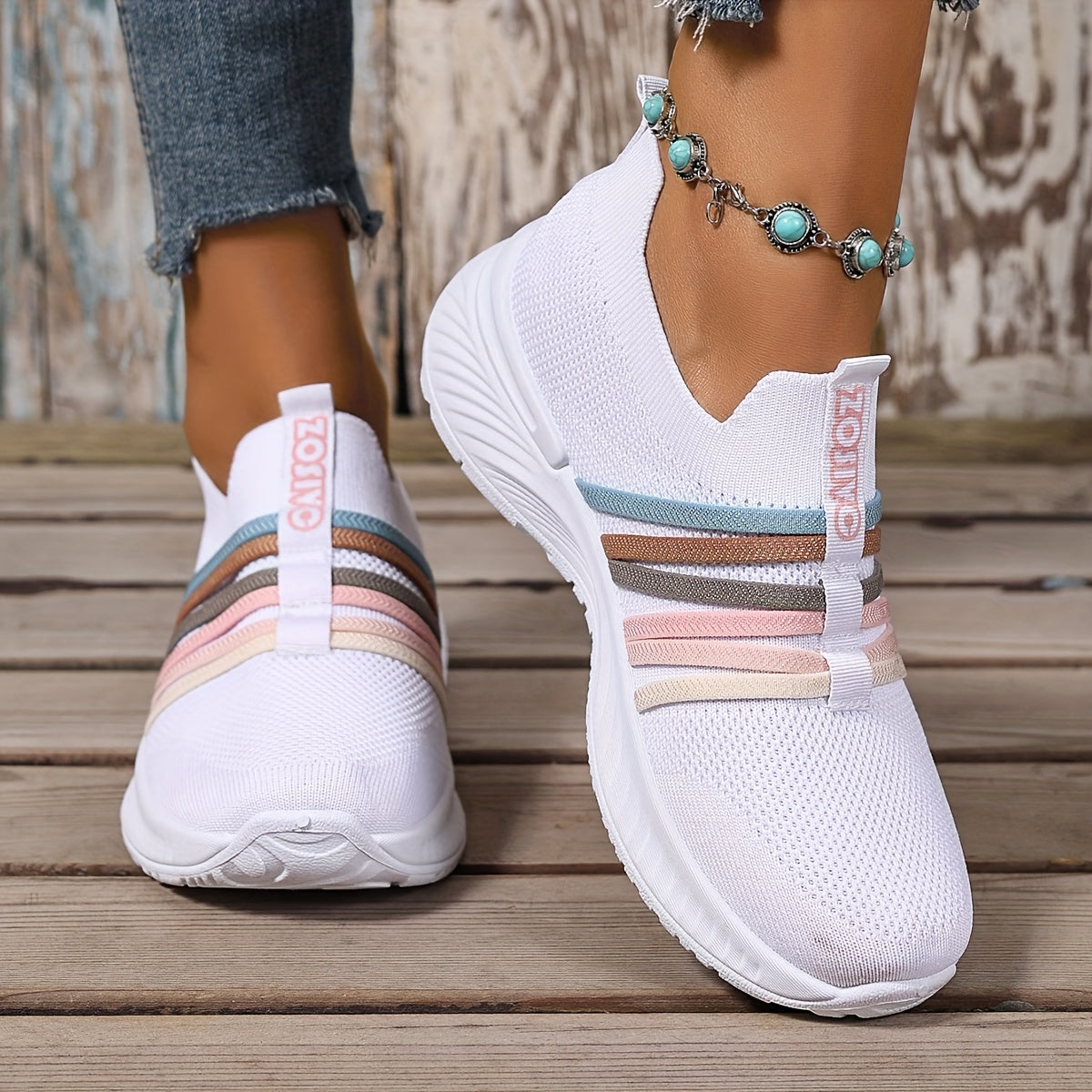Women's Slip-On Walking Shoes with Cushioned Sole