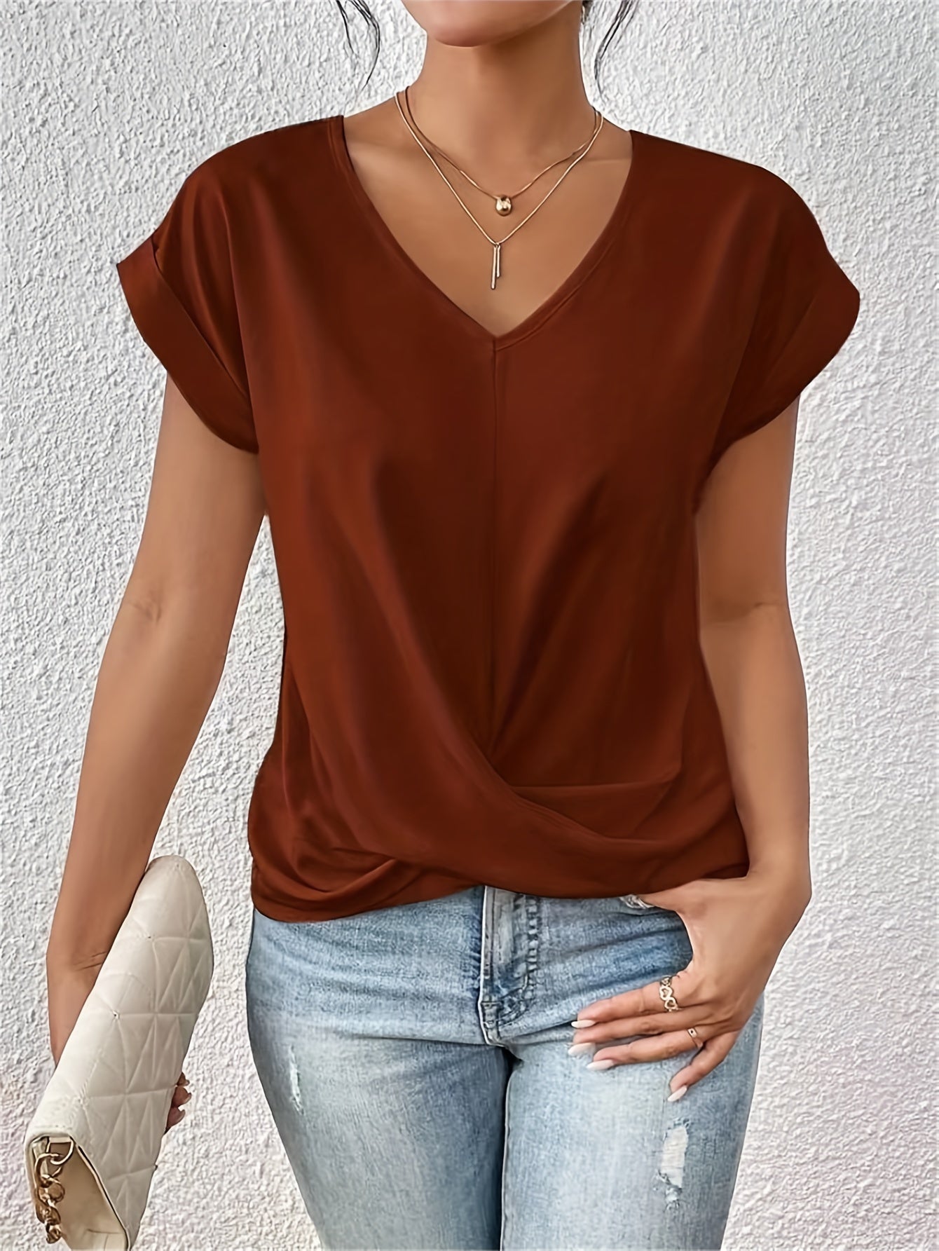 Women's Sweetheart Neck Casual T-Shirt Relaxed Fit