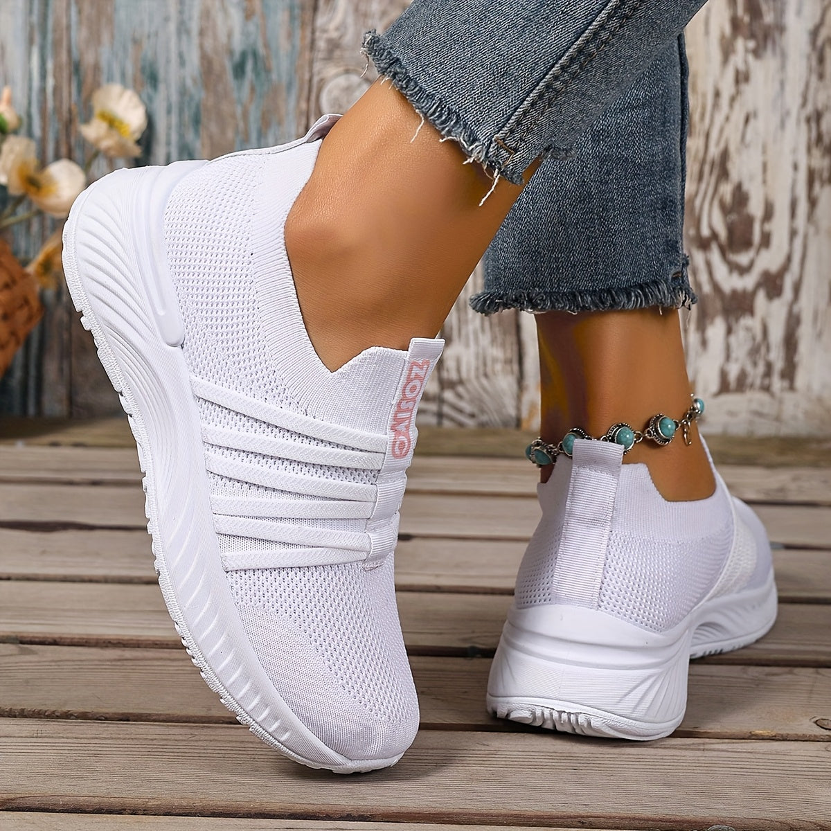 Women's Slip-On Walking Shoes with Cushioned Sole