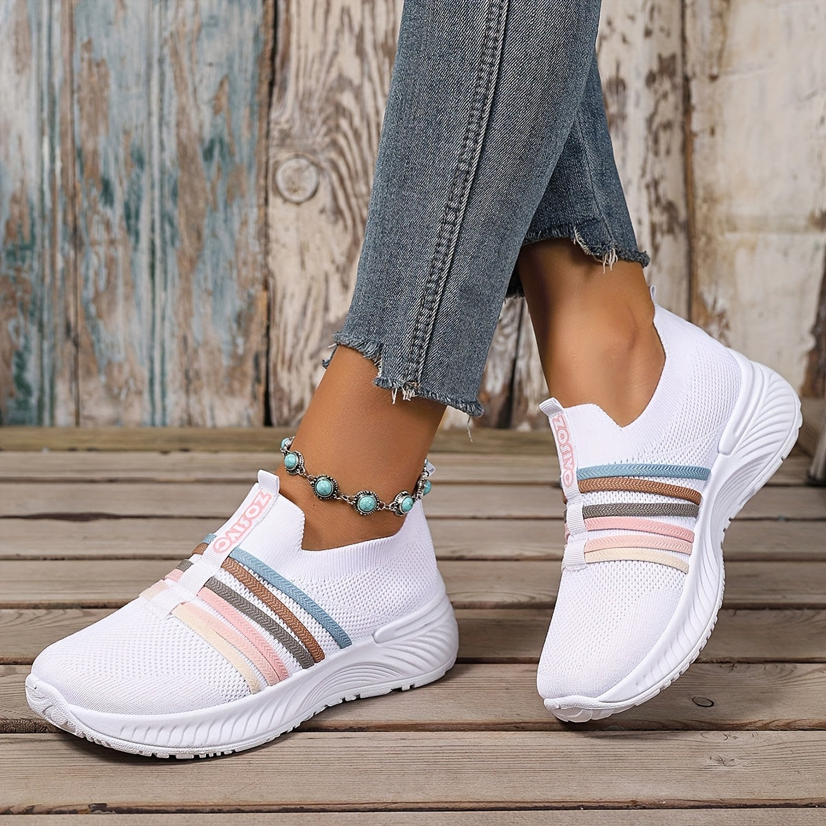Women's Slip-On Walking Shoes with Cushioned Sole
