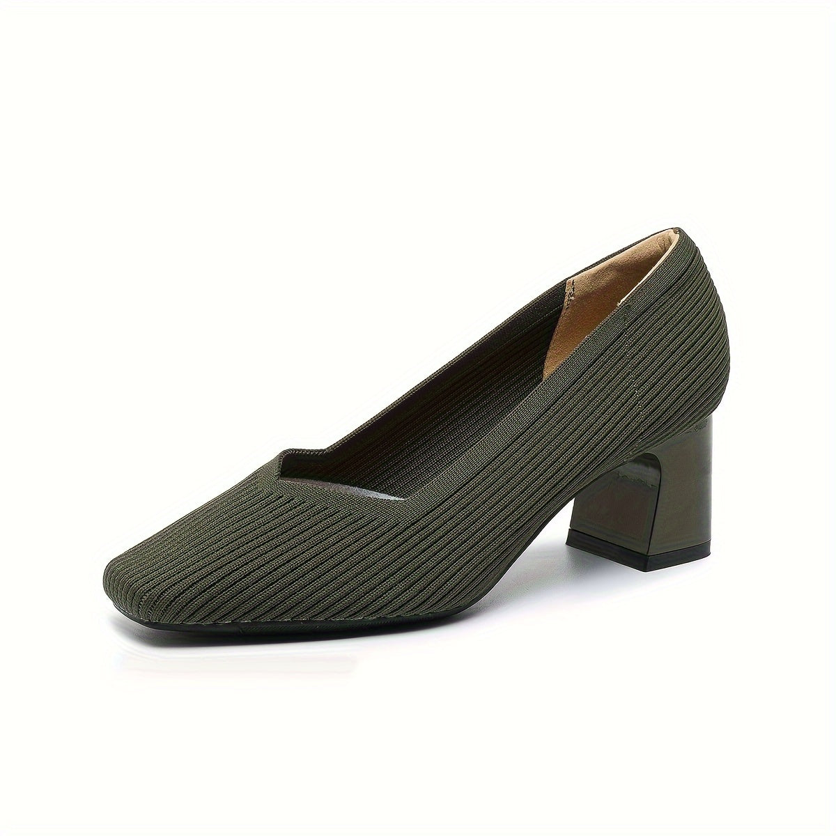 Pointed Toe Orthopedic Block Heel Pumps