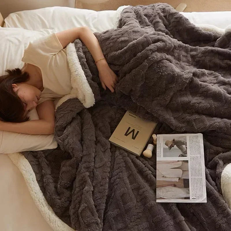Cozy Thick Wool Winter Blanket
