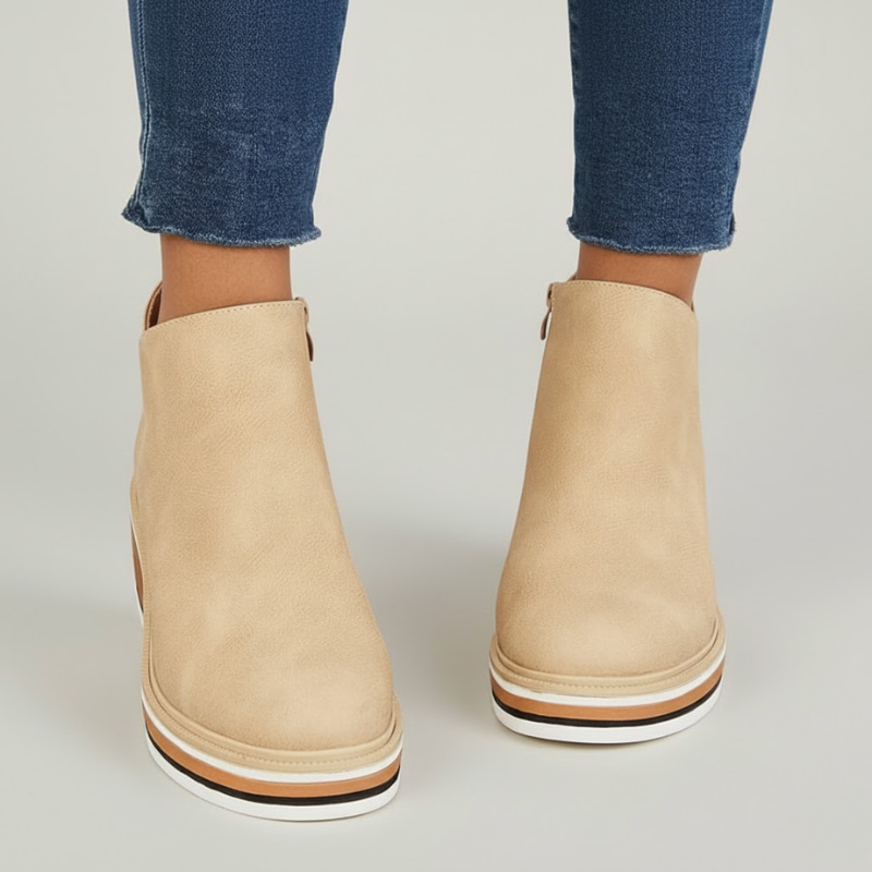Veronica Leather Wedge Orthopedic Boots