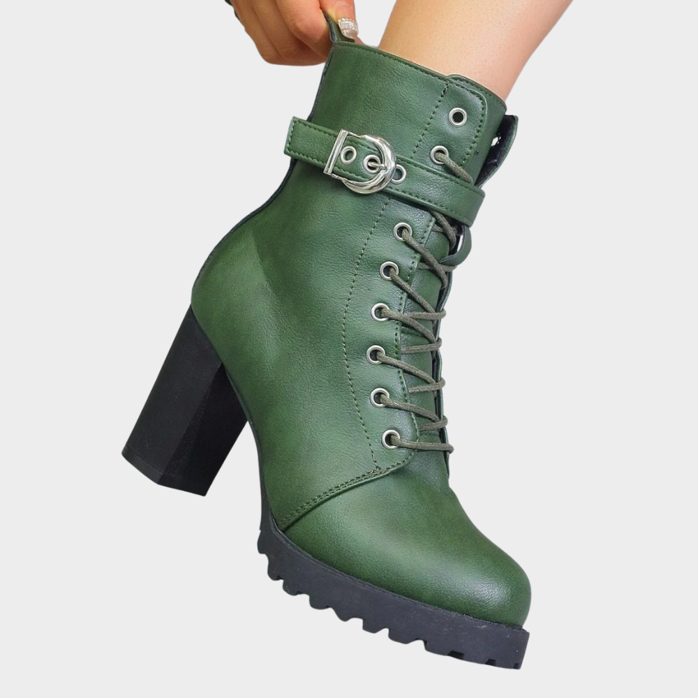 Flared Heel Ankle Boots