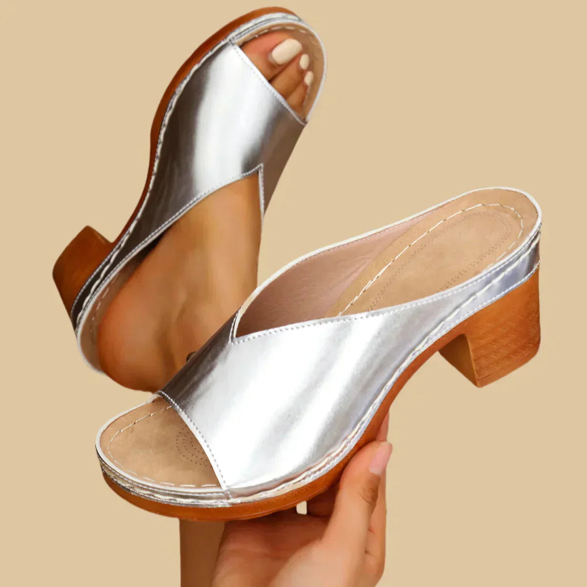 Lisa Orthopedic Sandal with Thick Supportive Heel