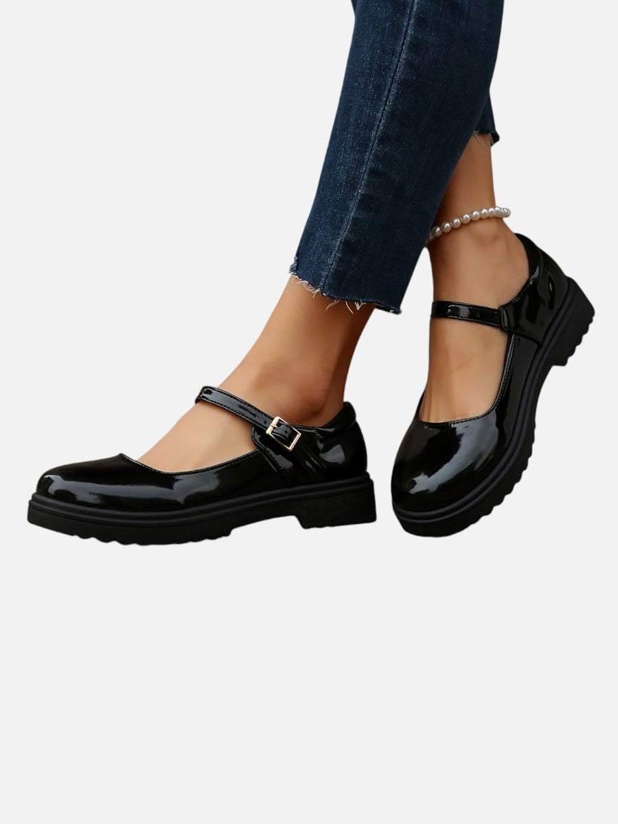 Glossy Mary Jane Loafers