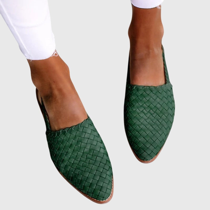 Woven Orthopedic Mules – Flat Slip-On – Three-Arch Support