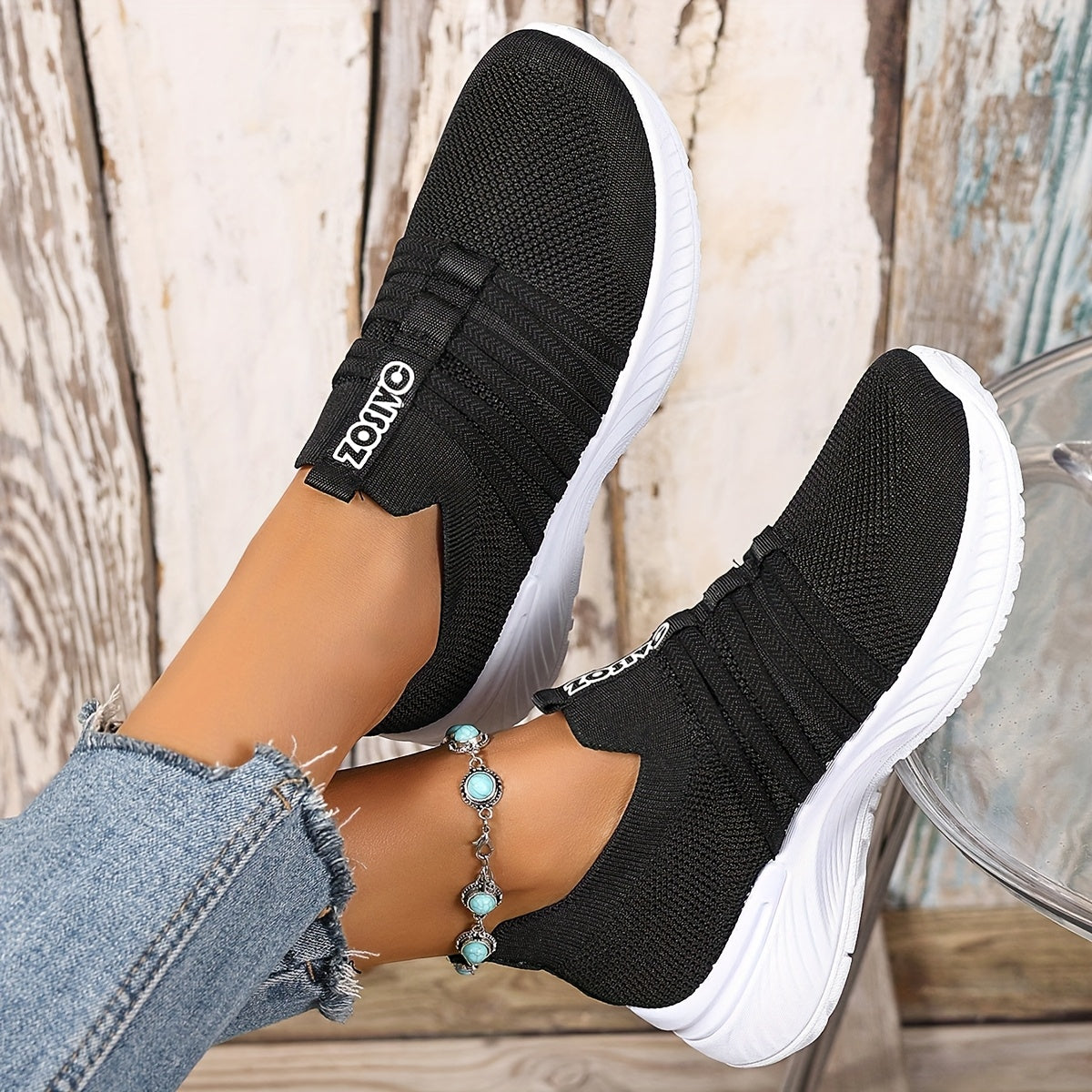 Women's Slip-On Walking Shoes with Cushioned Sole
