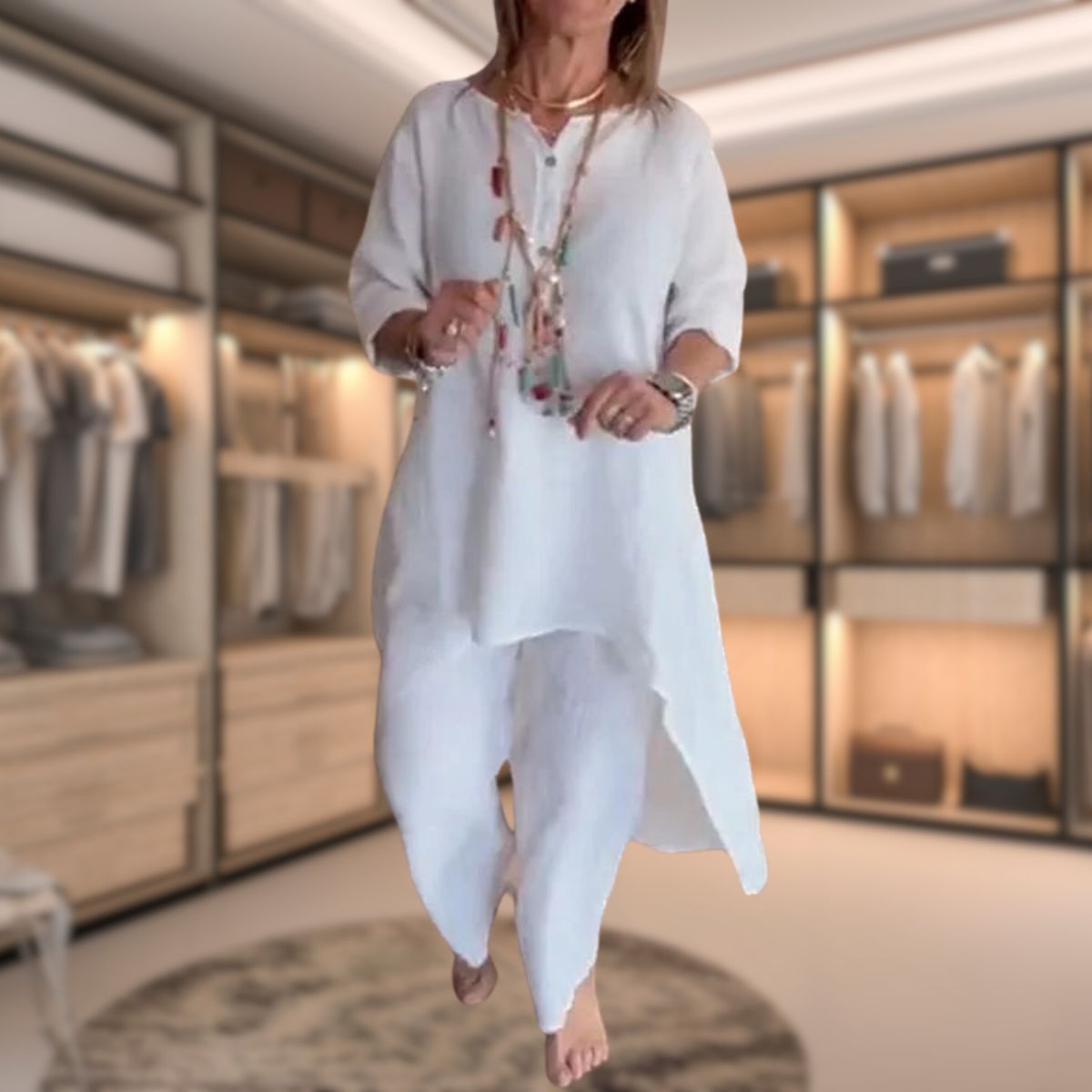 Patchwork Two Piece Loungewear Set
