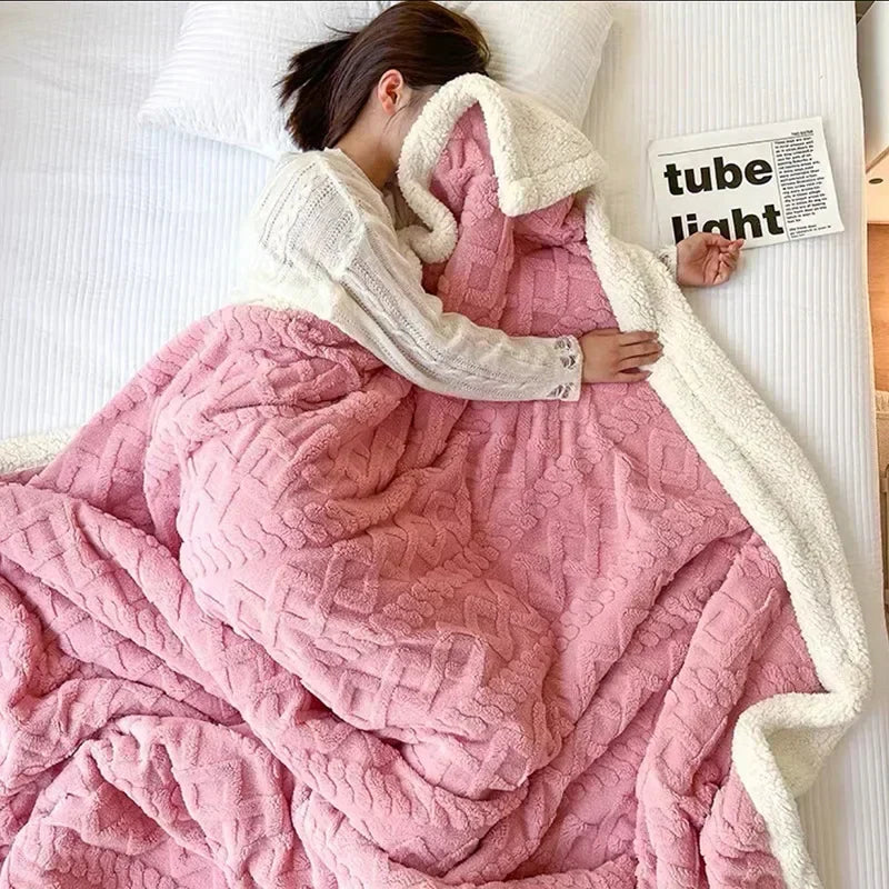 Cozy Thick Wool Winter Blanket
