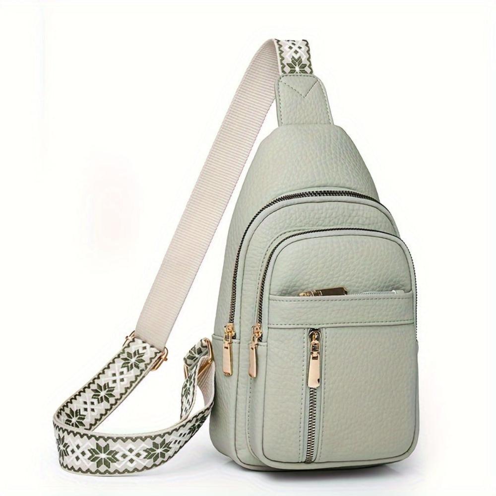 Vintage Style Leather Chest Crossbody Bag