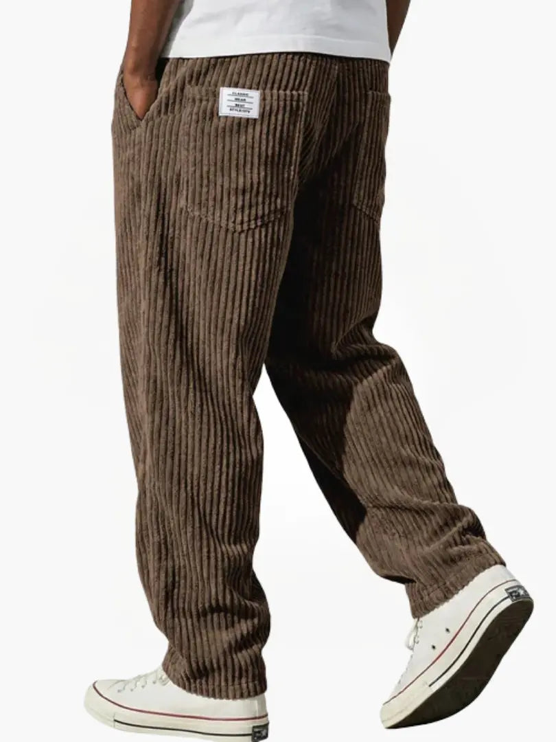 Faren Textured Drawstring Corduroy Trousers