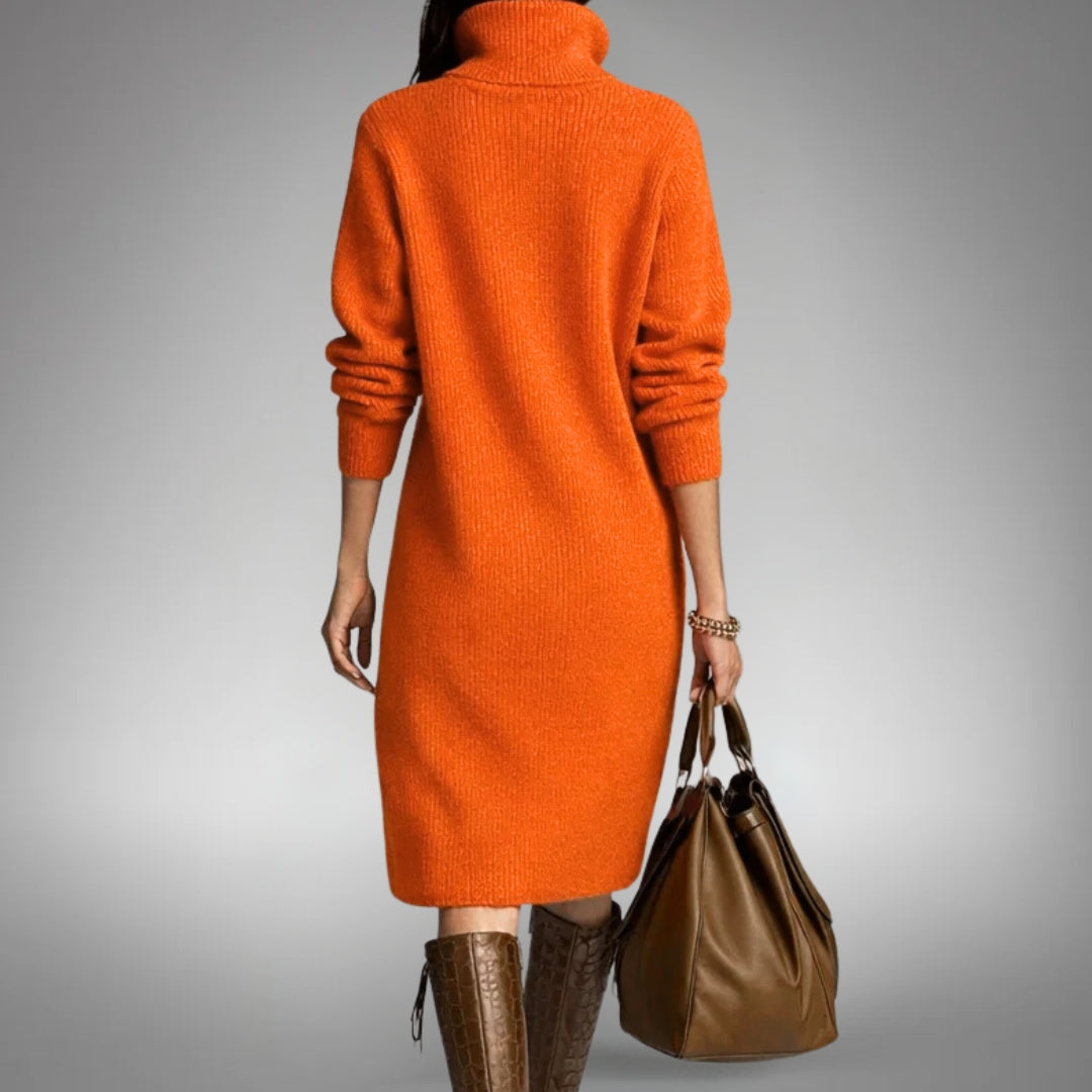 Knit Polo Collar Button-Front Dress