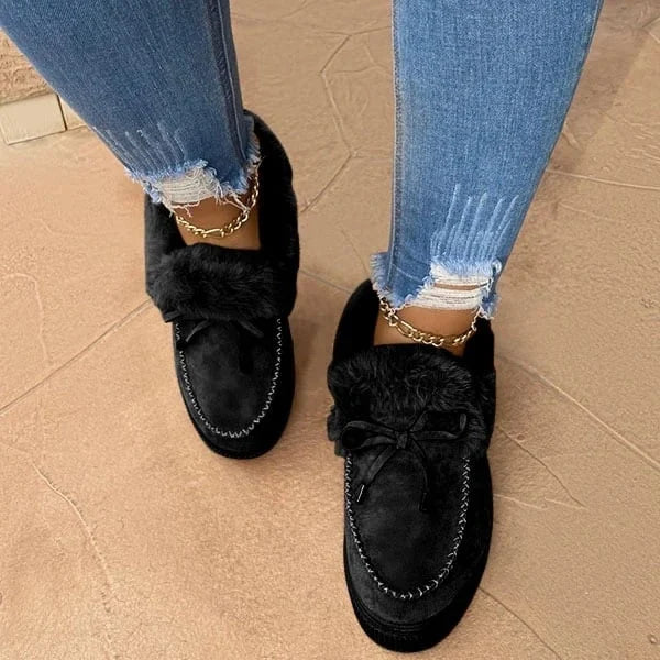 Warm Fleece-Lined Round-Toe Cotton Shoes