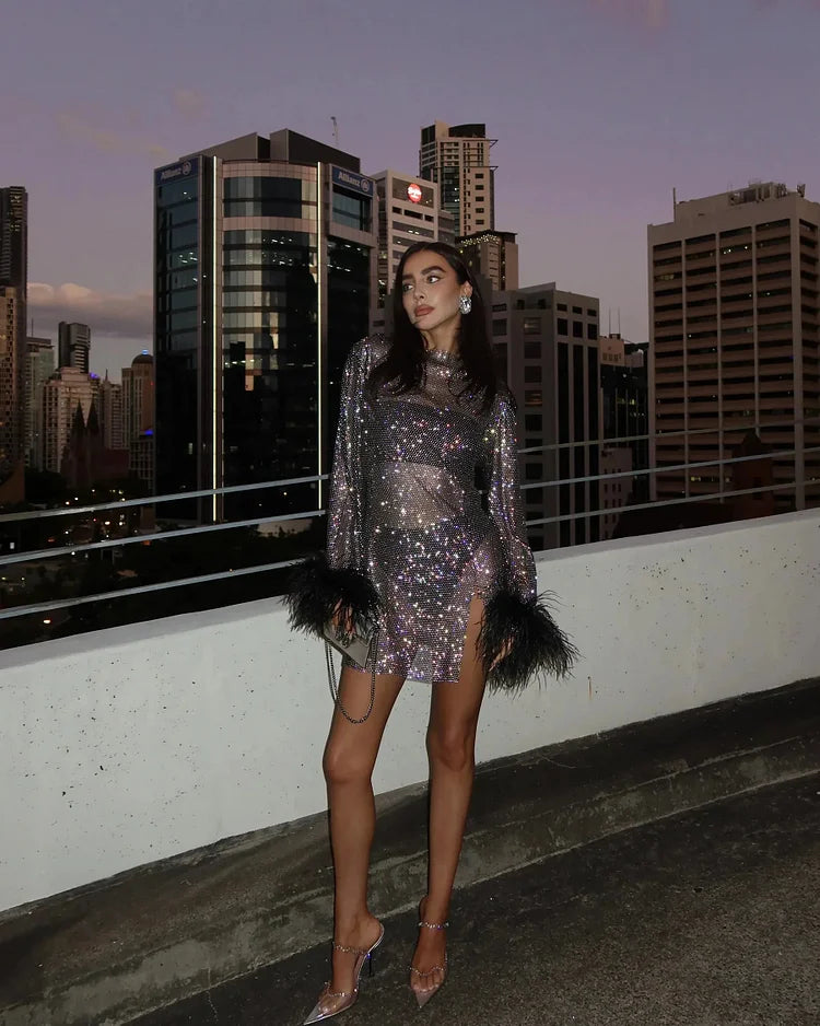 Metallic Shimmering Mini Dress