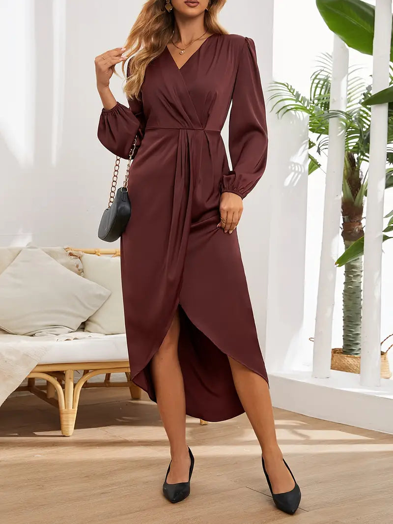 Occasion Lace Trim Midi Dress in Bordeaux