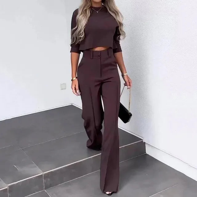 Camille Laurent Cropped Top Two-Piece Set