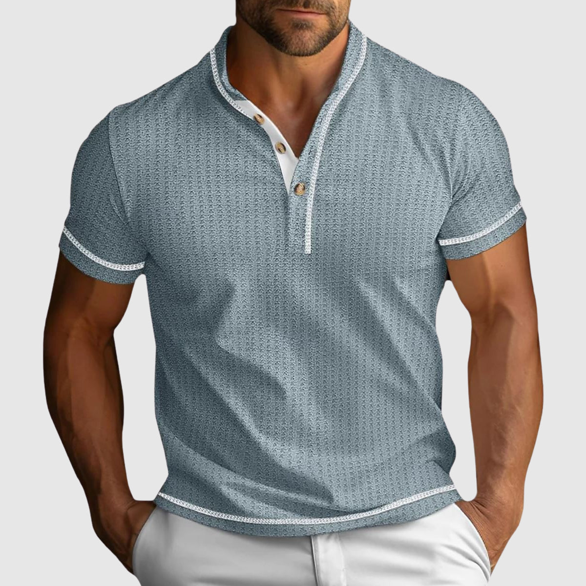 Textured Polo Shirt | Slim Fit Breathable Men