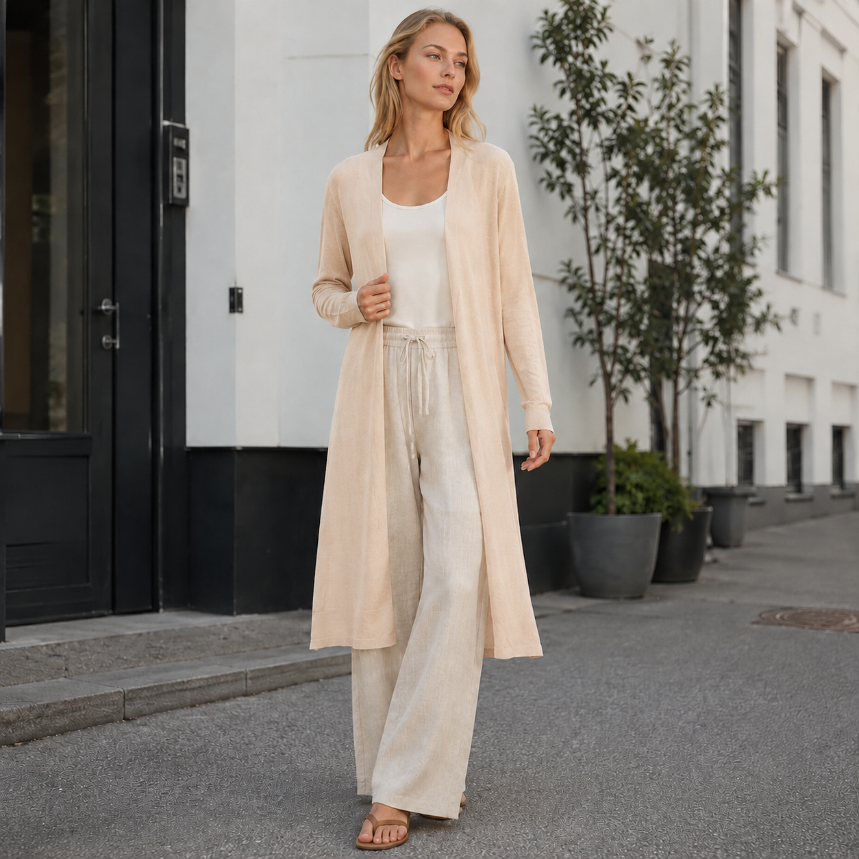 Long Warm Knit Cardigan