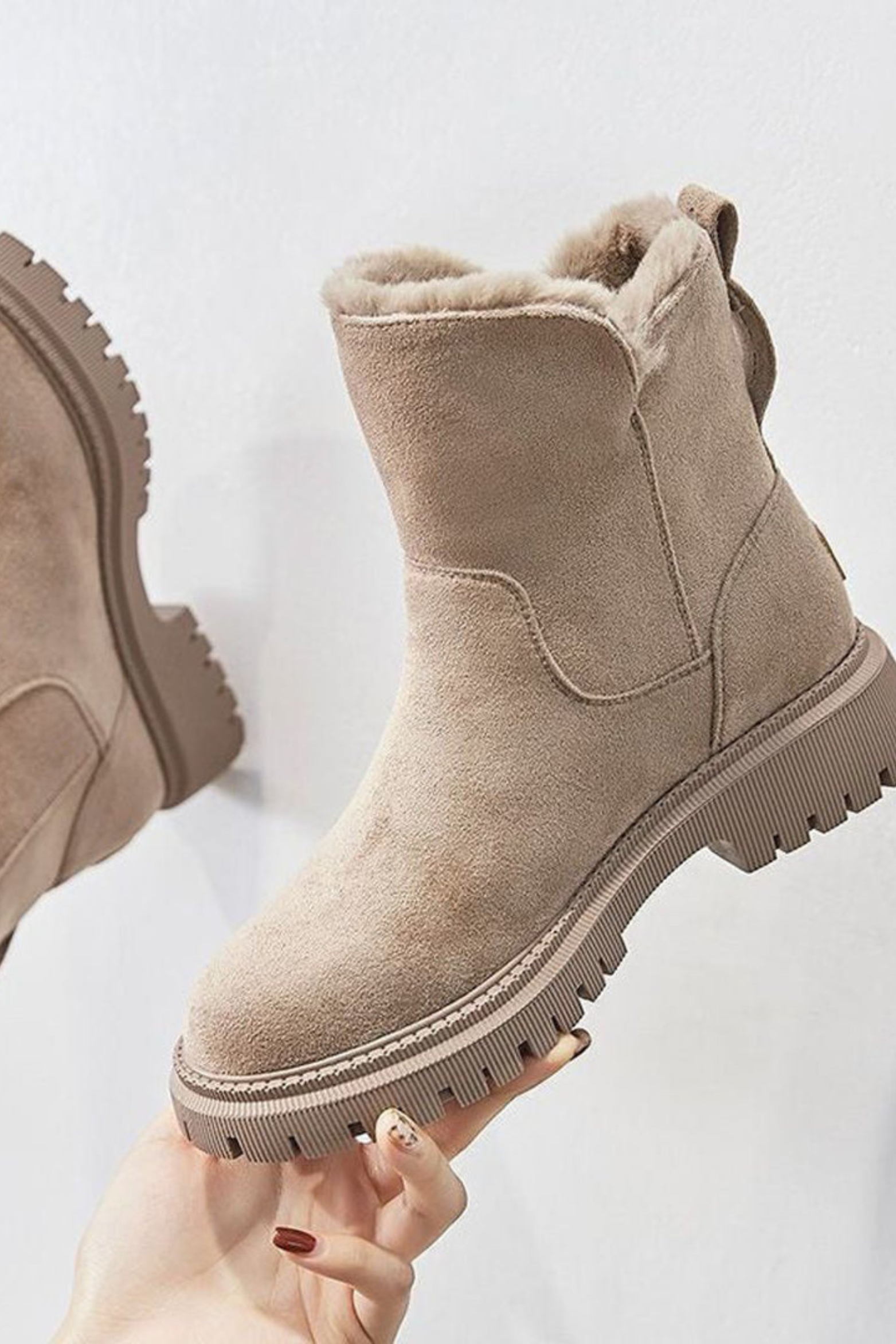 Fleece Lined Suede Ankle Boots