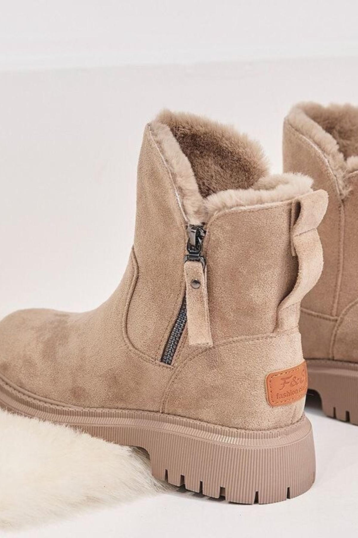 Fleece Lined Suede Ankle Boots