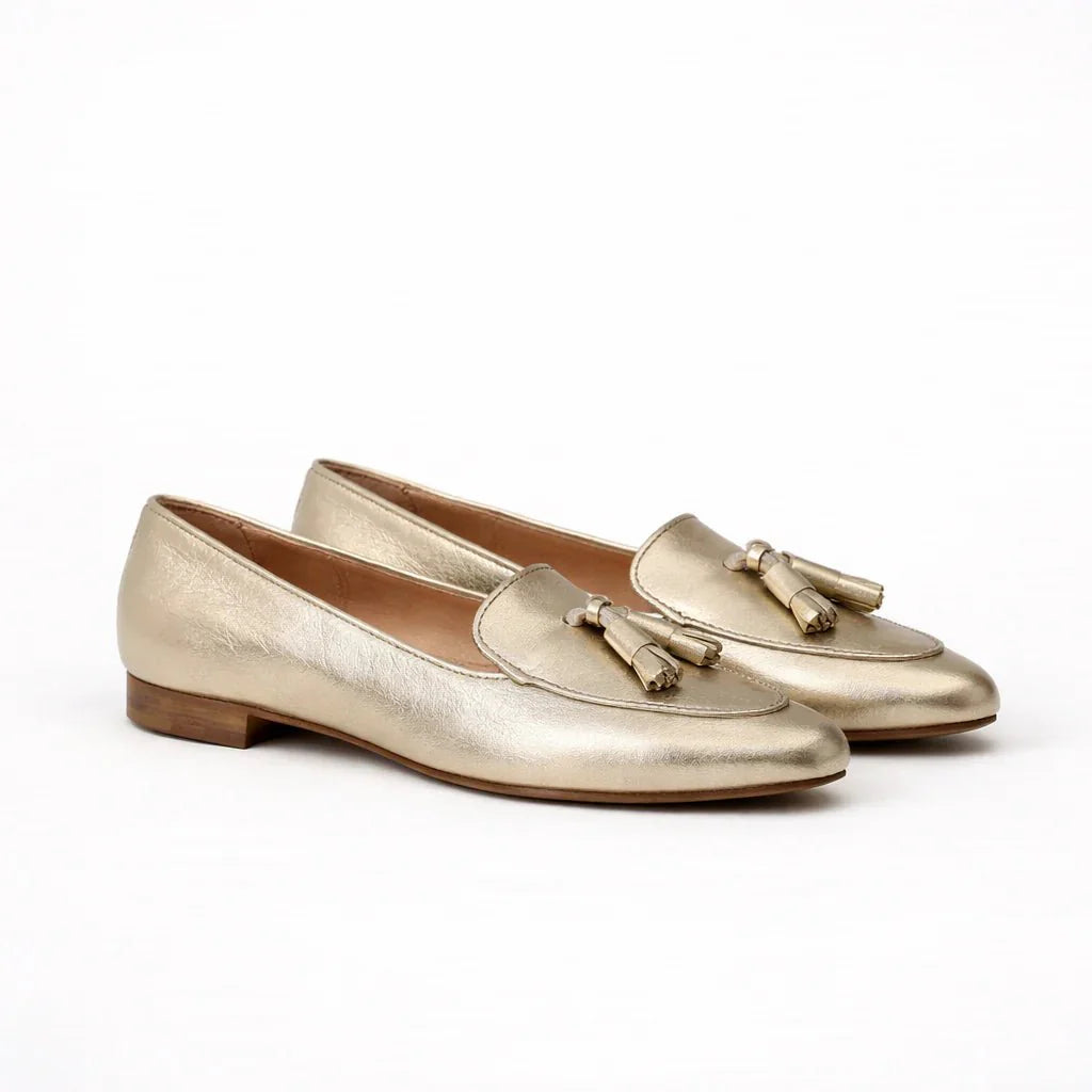 Golden Tassel Moccasin Loafers