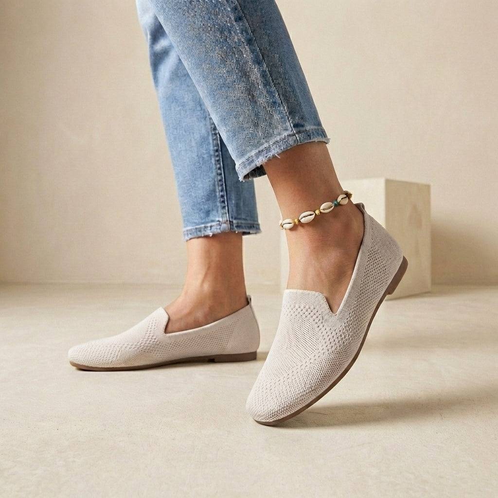 Lightweight Breathable Knit Slip-On Summer Flats