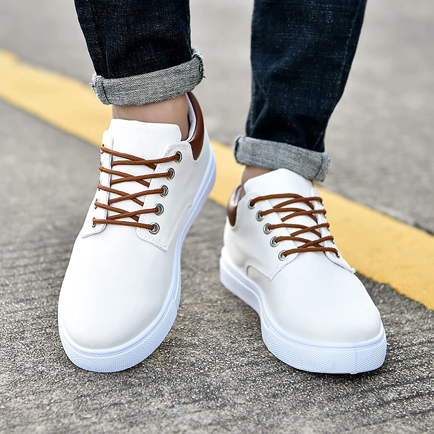 Men's Casual Canvas Sneakers With White Sole