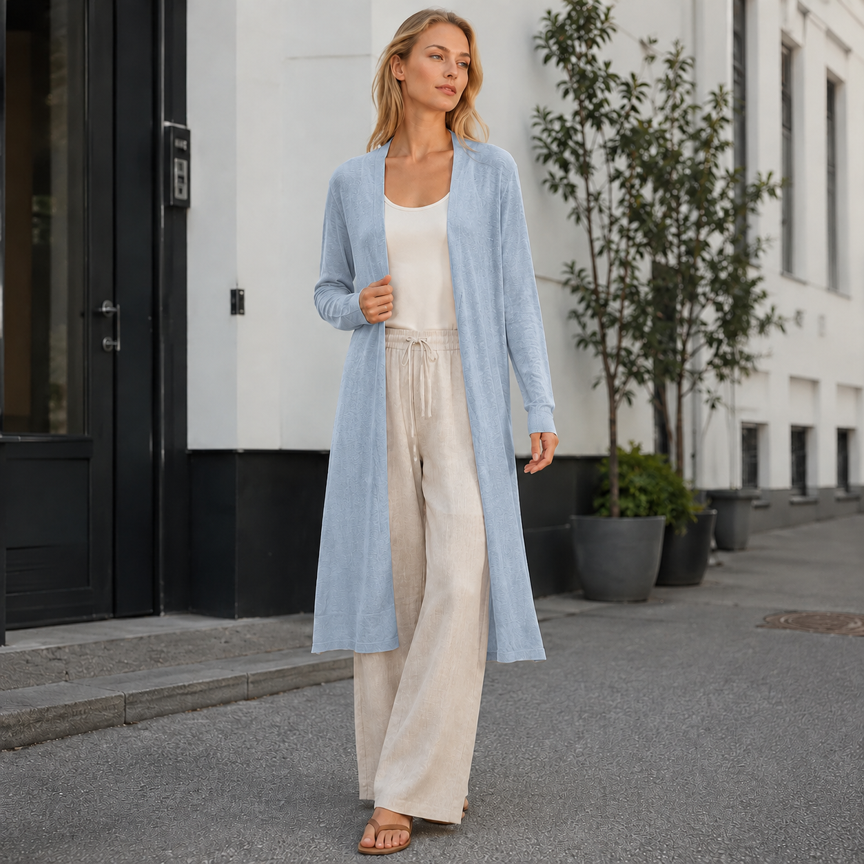 Long Warm Knit Cardigan
