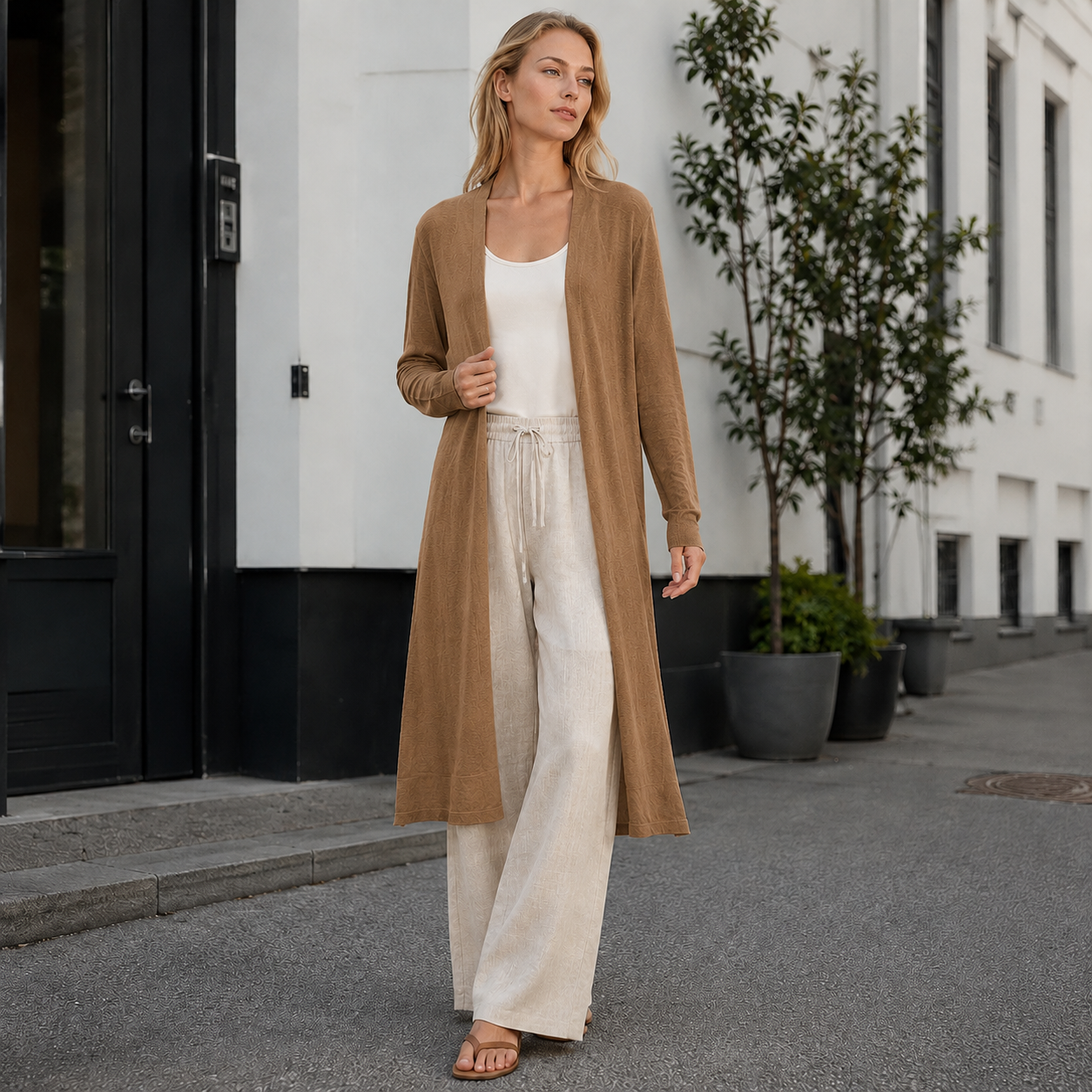 Long Warm Knit Cardigan