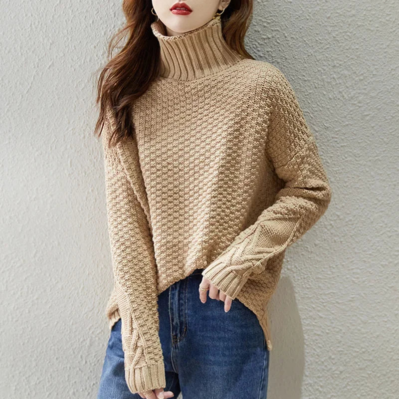 Joanna Cable Knit Turtleneck Jumper