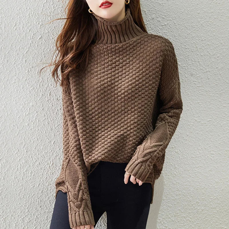 Joanna Cable Knit Turtleneck Jumper