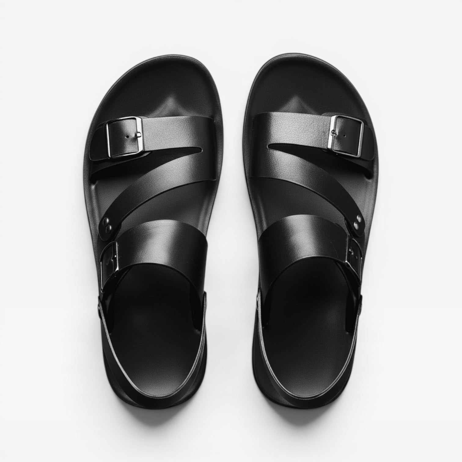 Adjustable Buckle Leather Sandals For Men