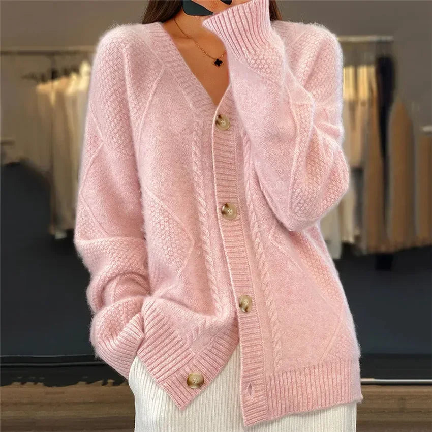 Button-Front Knit Cardigan