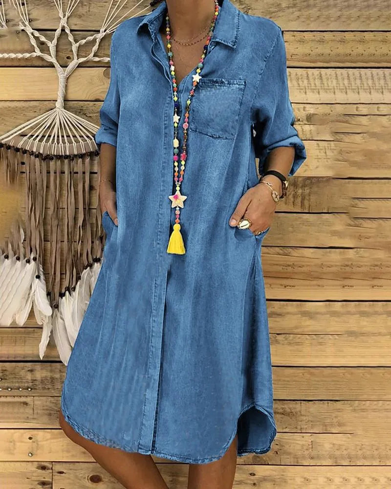 Casual Denim Shirt Dress for a Comfortable Fit
