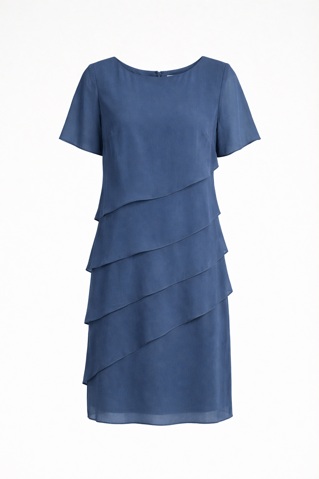 Layered Chiffon Short Sleeve Dress