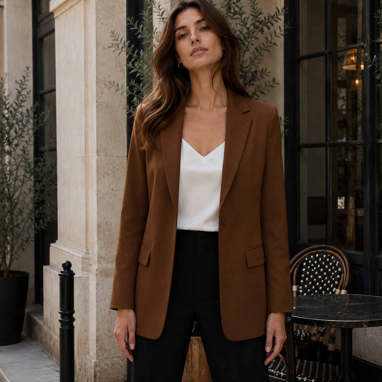 Tailored Fit Structured Blazer With Long Sleeves