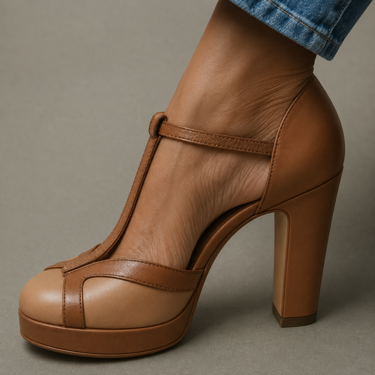 Orthopedic Ankle-Strap Open-Toe Heeled Sandals