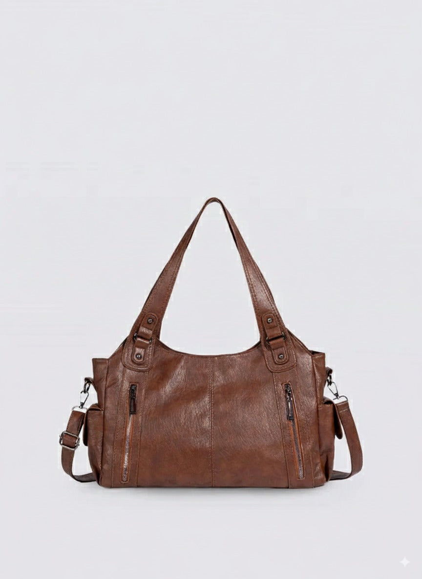 Structured Vegan Leather Shoulder Bag