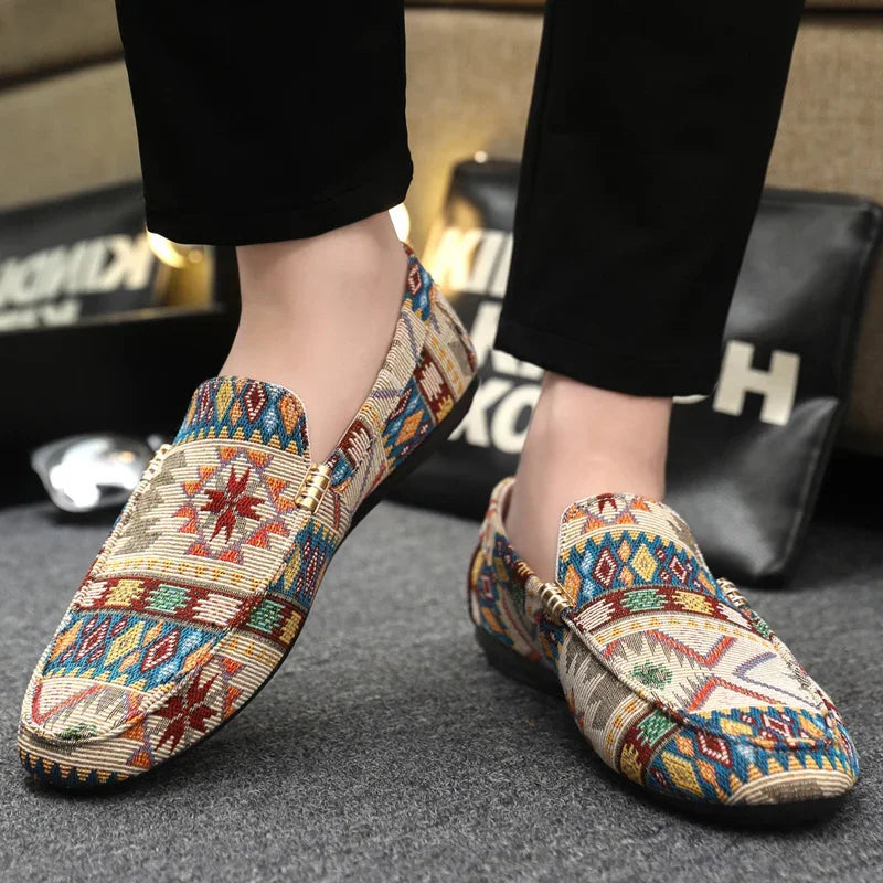 Rio Aztec Canvas Loafers