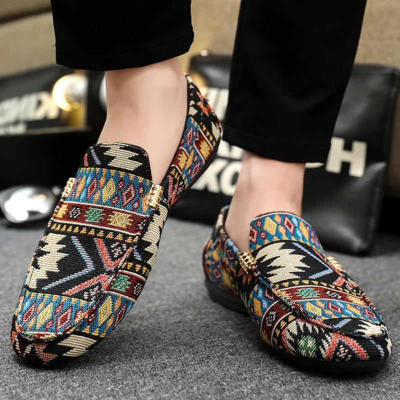 Rio Aztec Canvas Loafers