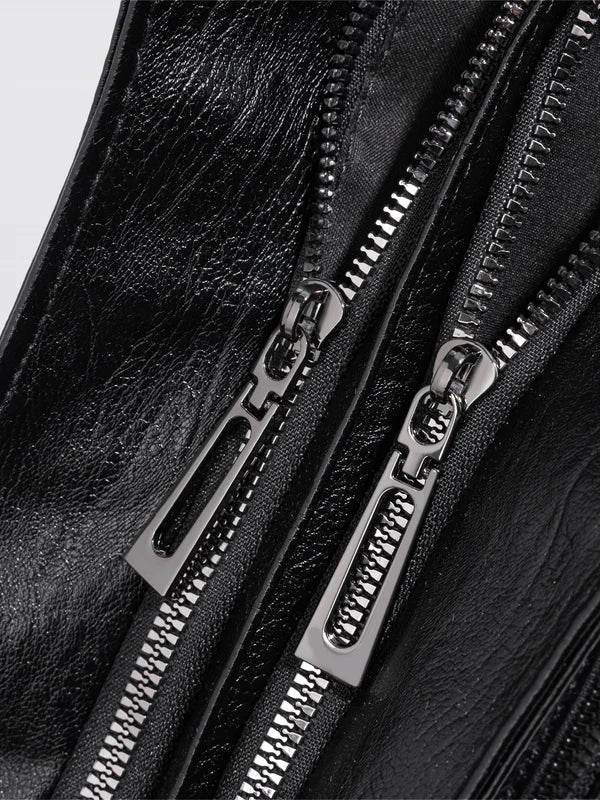 Structured Vegan Leather Shoulder Bag