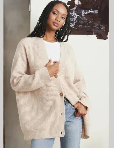 Women's Oversized Knit Button Cardigan