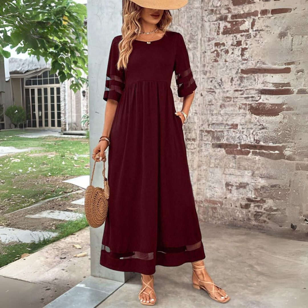 Tummy-Flattering Ruched Coverage Maxi Dress