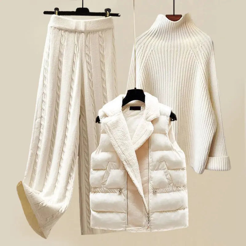 Chunky Knit Three-Piece Winter Set