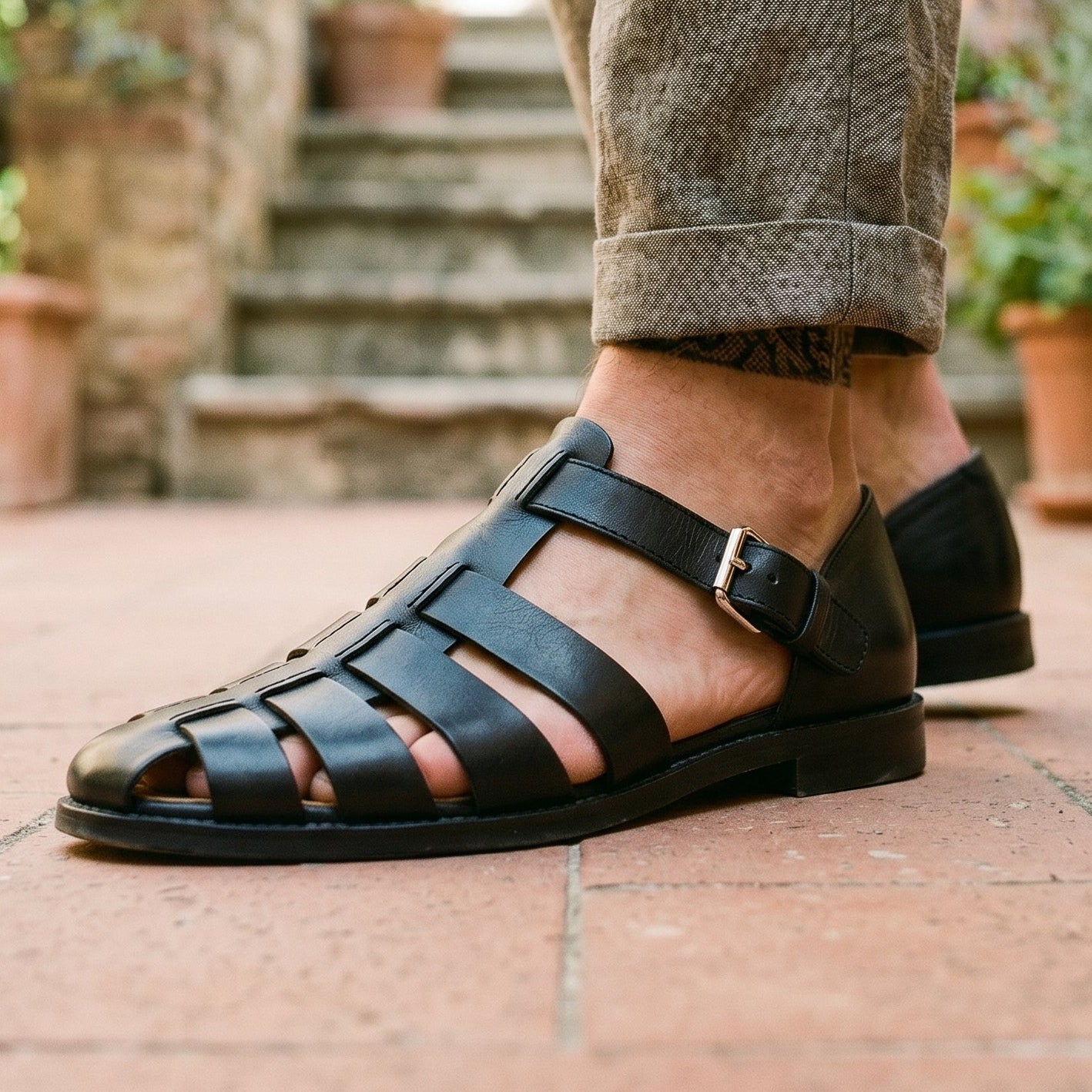 Ethan Men's Leather Sandals