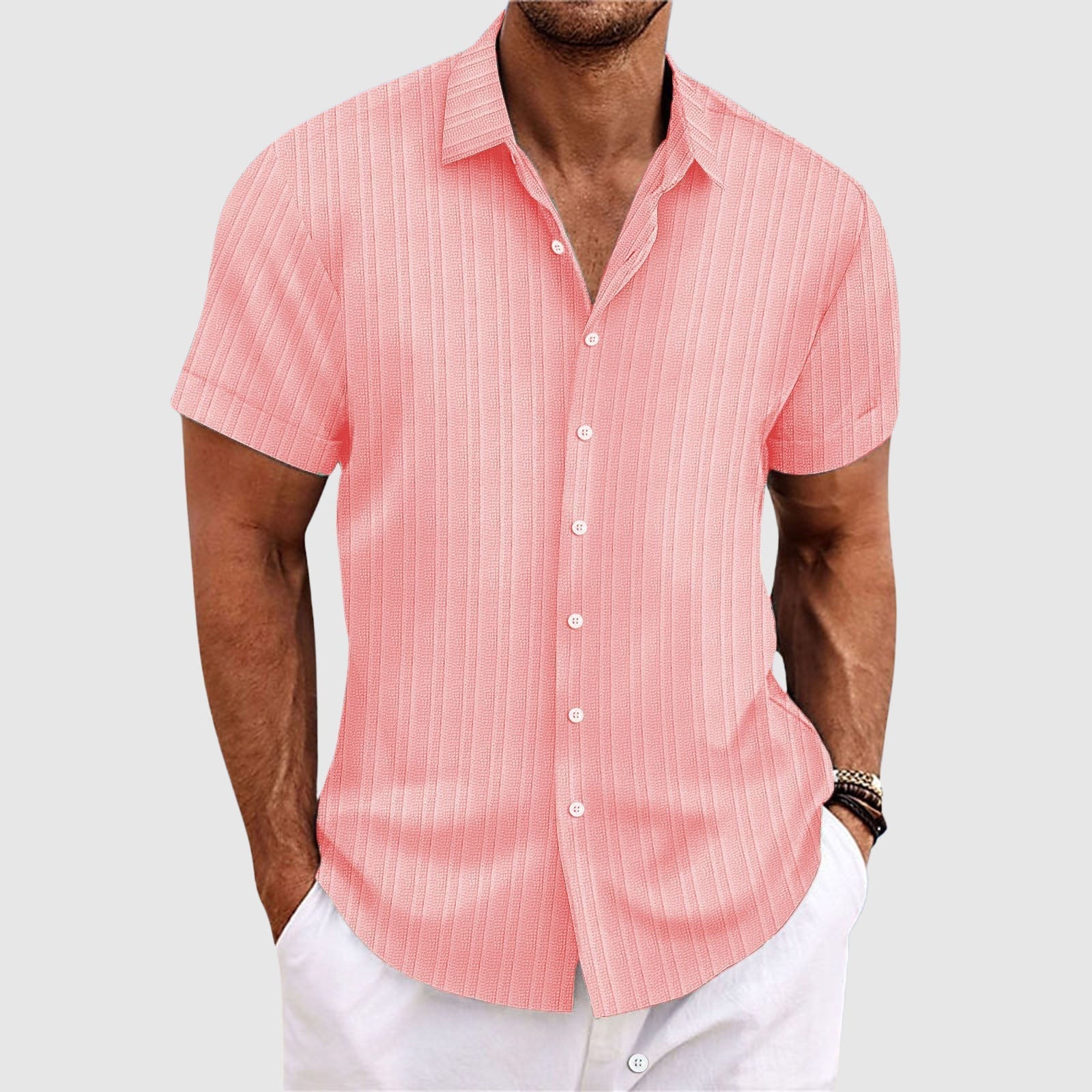 Striped Shirt | Short Sleeve Casual Summer Men
