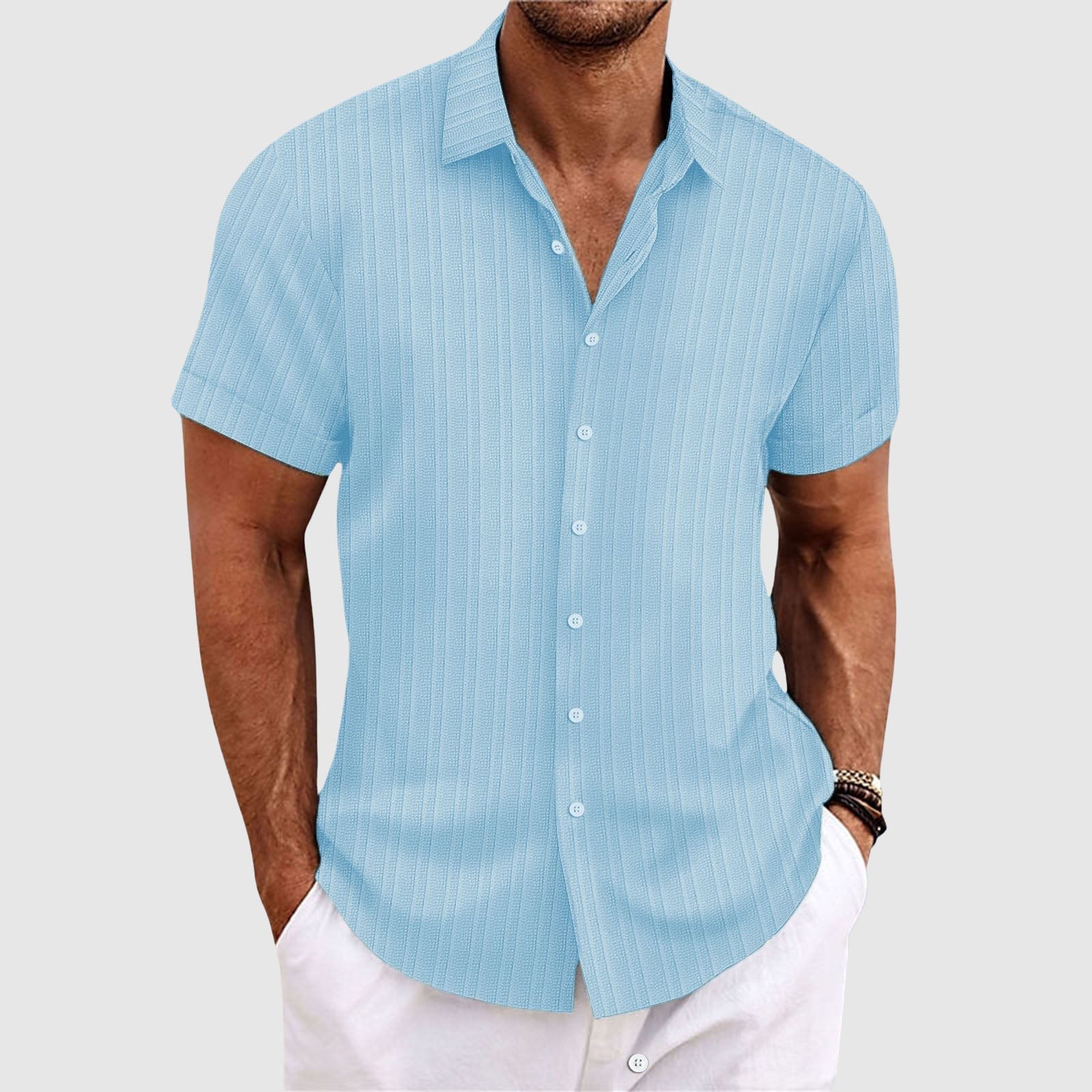 Striped Shirt | Short Sleeve Casual Summer Men