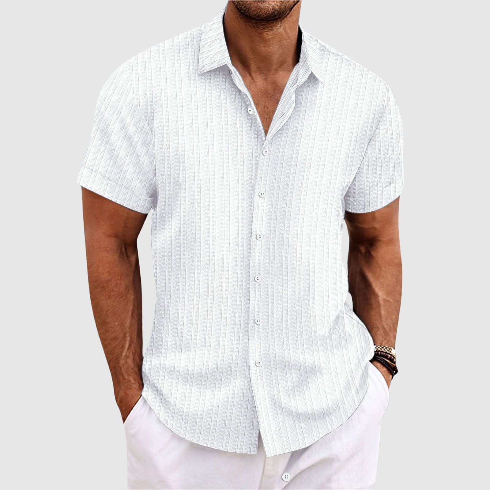 Striped Shirt | Short Sleeve Casual Summer Men
